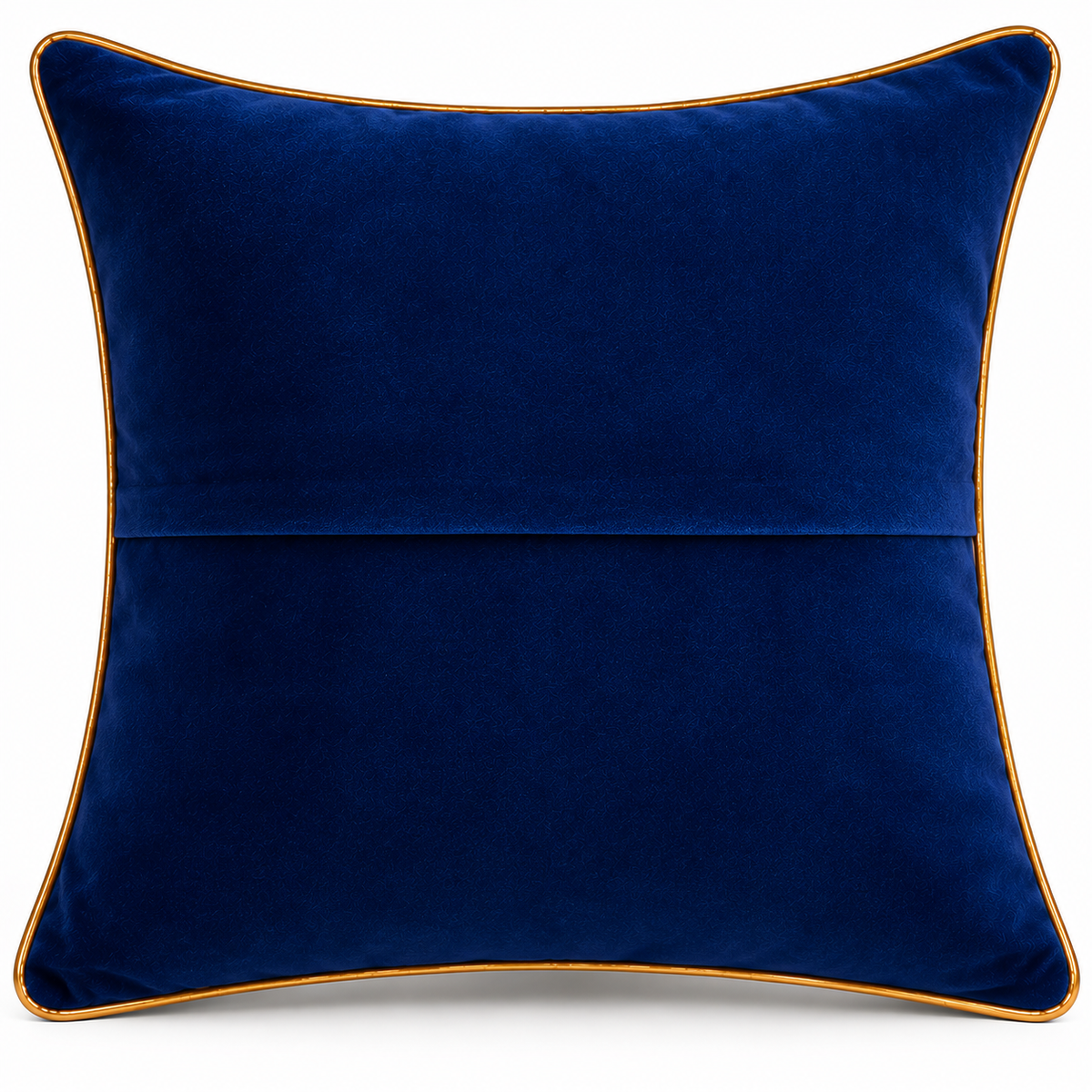 Back view of plain royal blue cushion