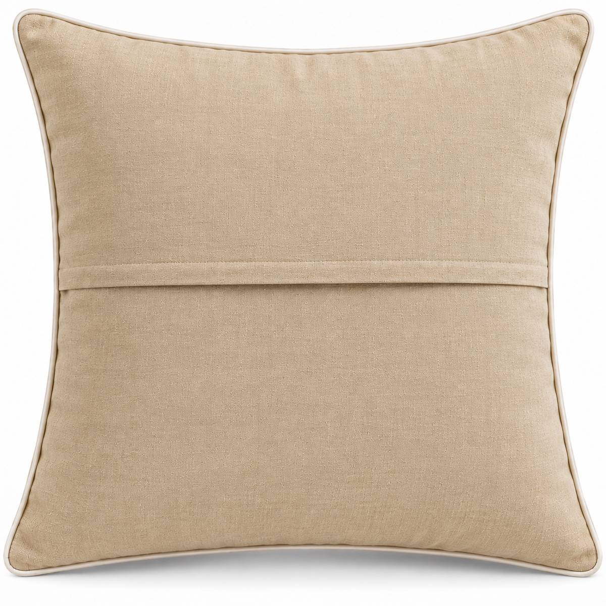 Back view of plain sand beige cushion