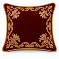 Regal Maroon Gold Floral Embroidered Cushion Cover