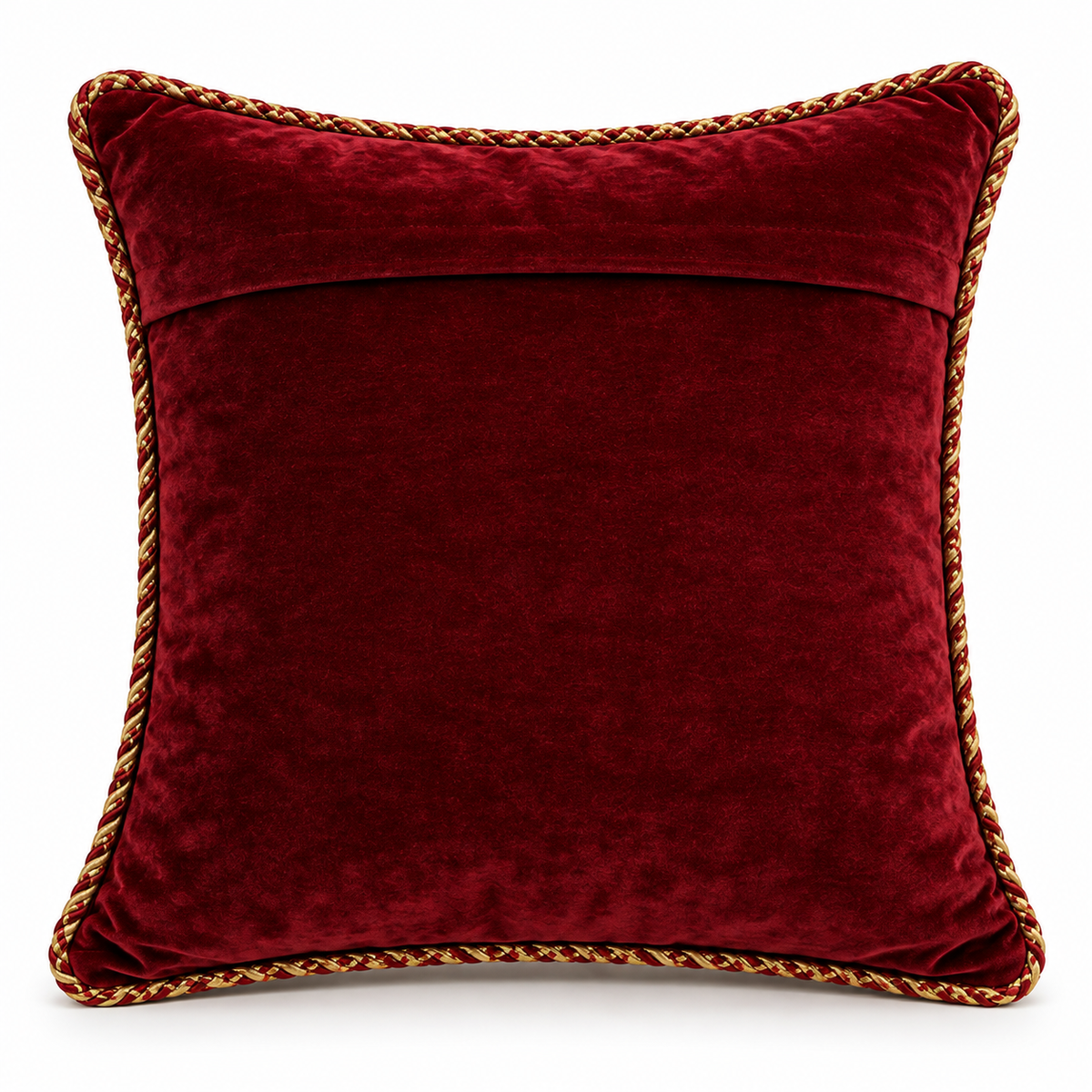 Plain maroon back with envelope-style opening and maroon gold cord trim.