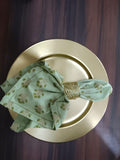 Sage Green Gold Floral Print Napkin