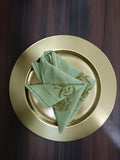 Sage Green Floral Block Print Napkin