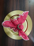 Hot Pink Scalloped Embroidered Napkin