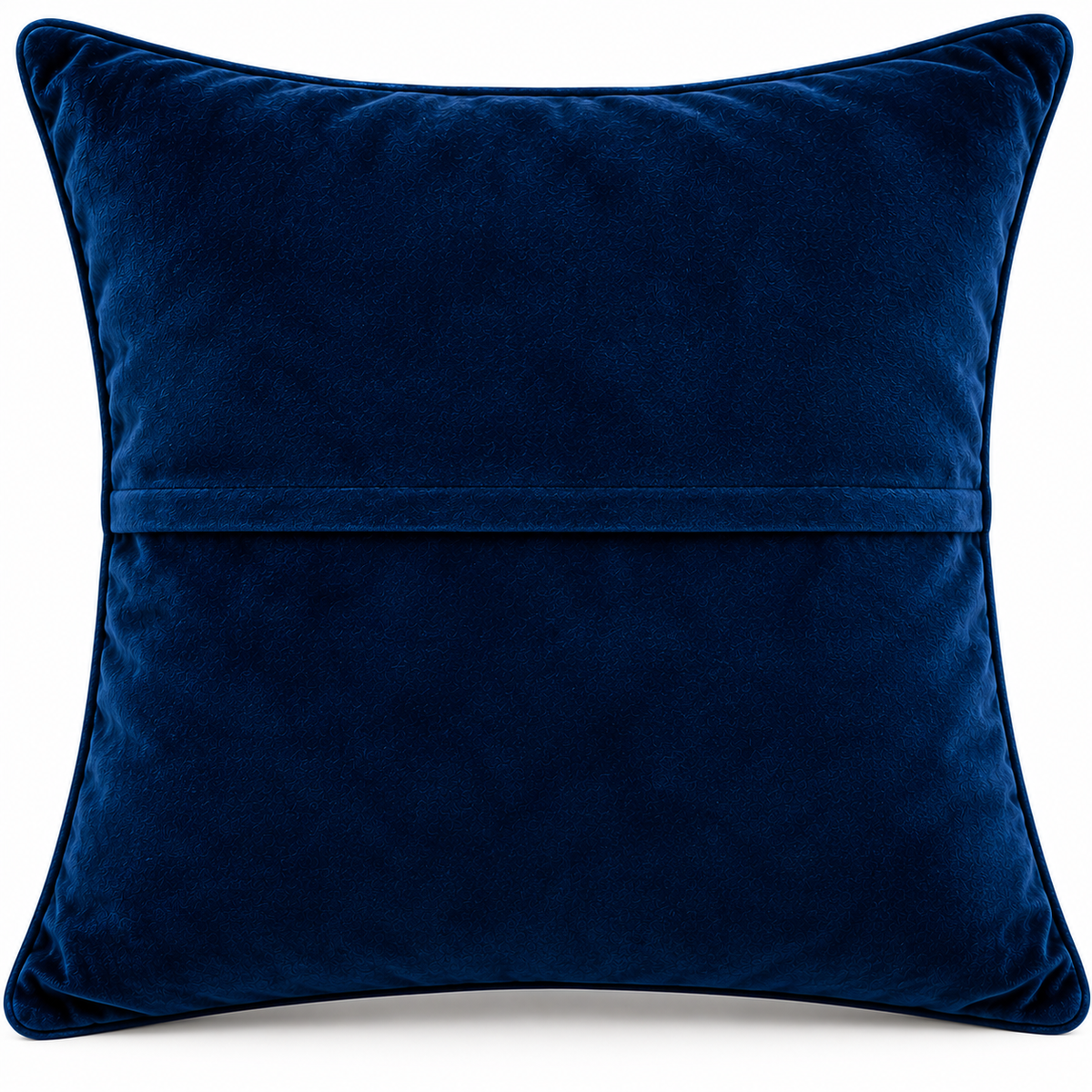 Back view of plain royal blue cushion